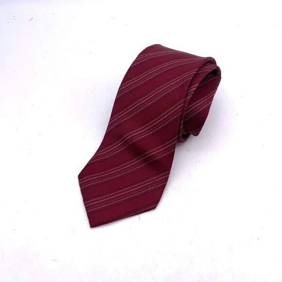 Vintage Yves Saint Laurent Marshall Field & Company Men Tie Red Diagonal Striped - Picture 2 of 7